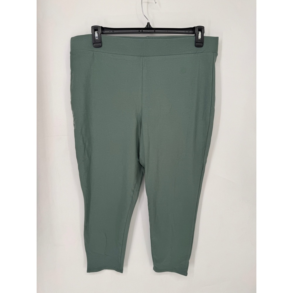 Torrid Leggings Womens 3 Green EUC Cropped High Rise Cotton Stretch Capri